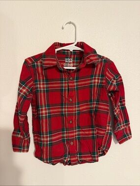Carter's Red Green Plaid Button-Down Shirt